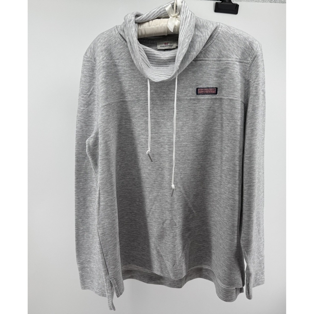 Vineyard Vines Pullover Cowl Neck Sweatshirt Gray Casual Preppy XL Athleisure